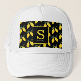 Boné Modern Lemon Citrus Monographic Name Trucker Hat