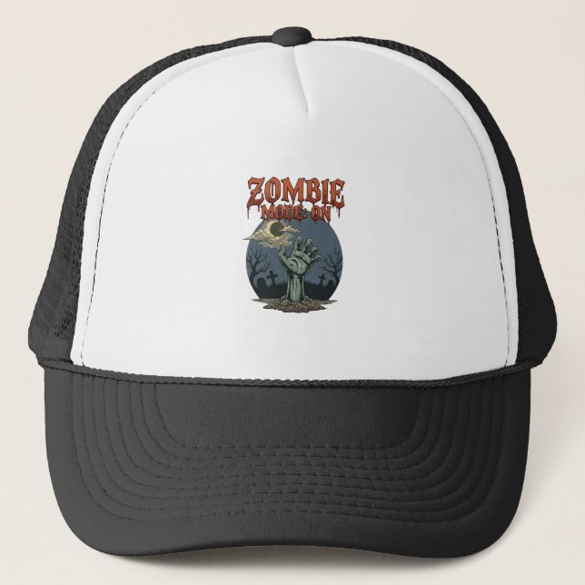 Boné Modo Zumbi Halloween Mão Lua Cemitério_1 (Frente)