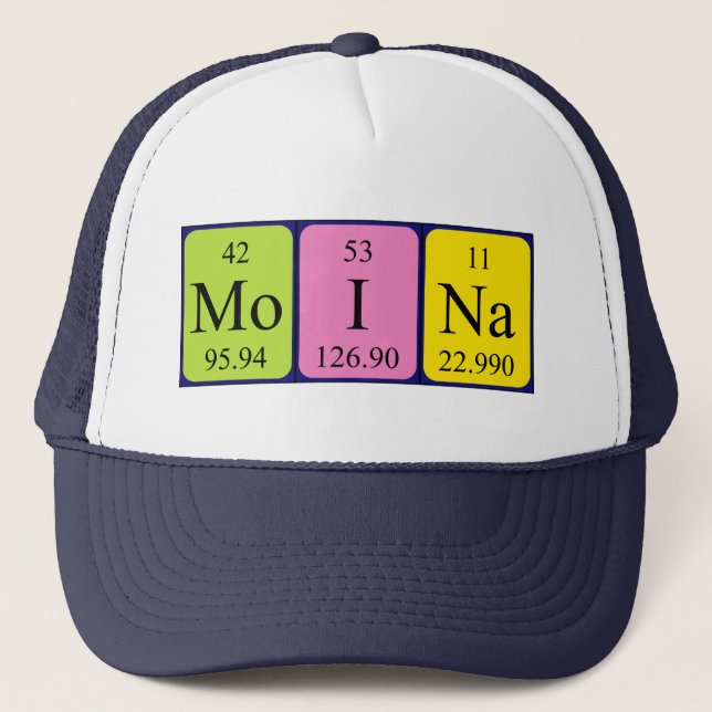 Boné Moina periodic table name hat (Frente)