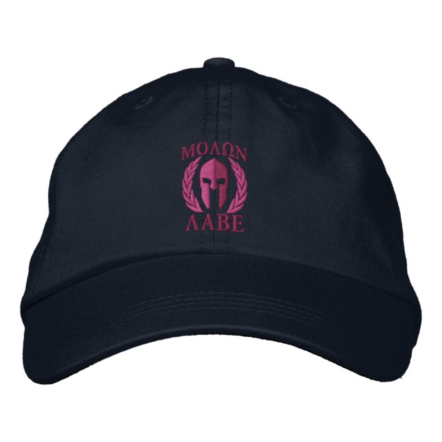 Boné Molon Labe Spartan Helmet Laurels Rosa Quente (Frente)