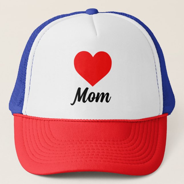 Boné Mom - Classic Red Heart Typography (Frente)