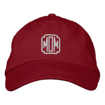 Mom Red Embroidered Baseball Cap