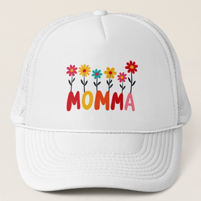 Boné MOMMA Bloom - Whimsical Floral Drawn Art (Frente)
