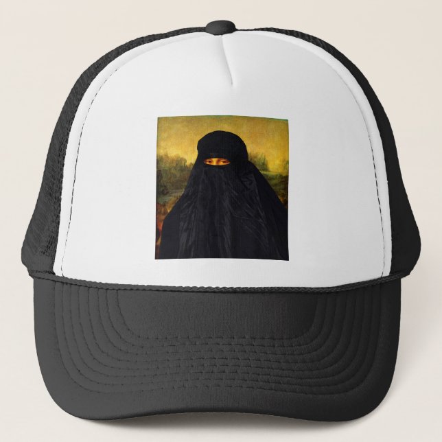 Boné Mona Lisa escondida atrás do Burqa (Frente)