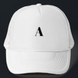 Boné Monograma A - Letra ou Símbolo - Fonte de Gordura<br><div class="desc">Abril Fatface Font Trucker Hat White and White Color Hat Monograma Uma Carta ou Símbolo Que É Muito Bom,  Útil a todos os esportes,  estudantes,  funcionários de escritório,  turistas,  etc., </div>
