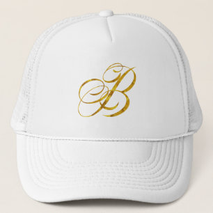 Boné Monograma B Faux Gold Foil - Letra metalílica Des