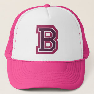 Boné Monograma cor-de-rosa da letra "B"