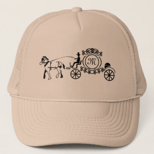 Boné Monograma do Vagão de Casamento Desenhado em Cava