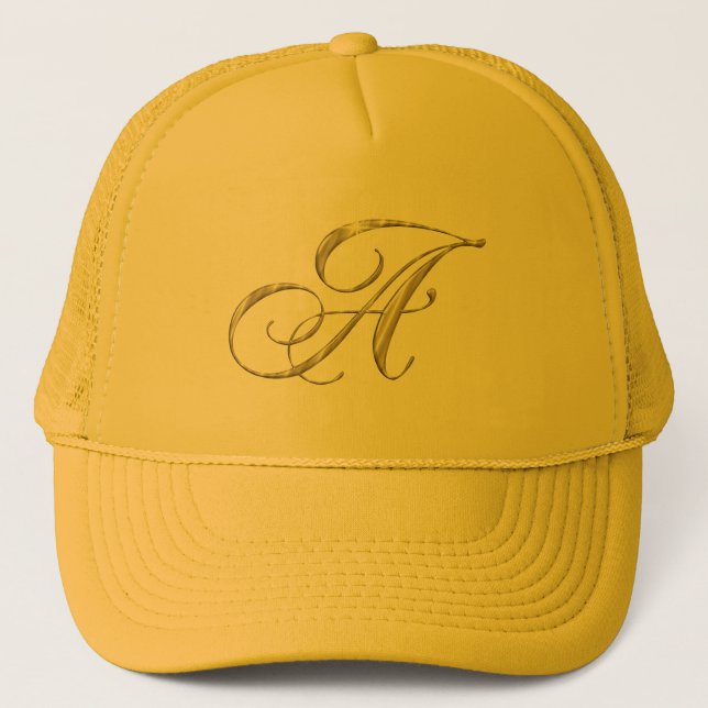 Boné Monograma Dourado - Letra A (Frente)