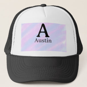 Boné Monograma maiúsculo masculino adicionar nome roxo