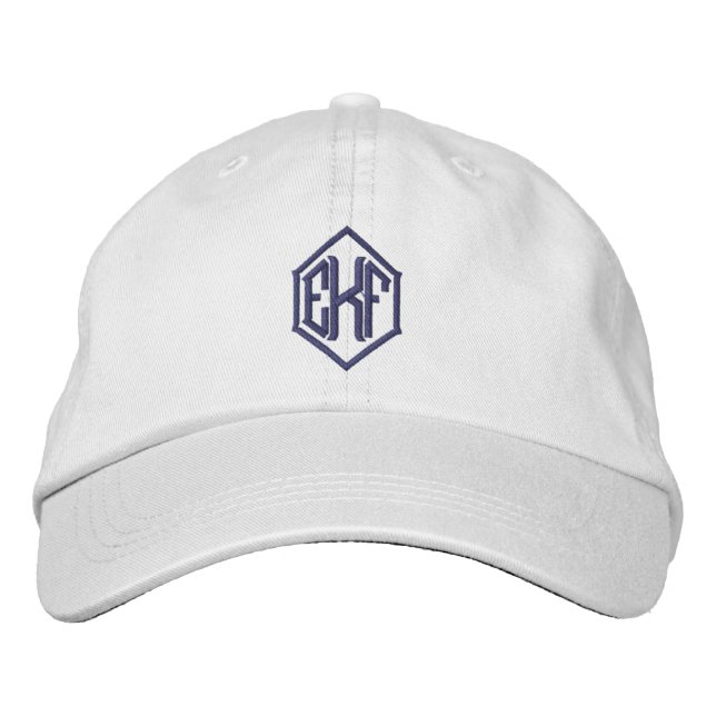 Boné Monogramas Três Chapéus Iniciais De Baseball (Frente)