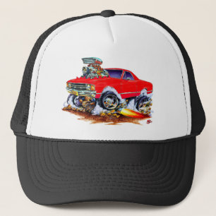 Boné Monster truck 1971-72 vermelho do EL Camino 4x4