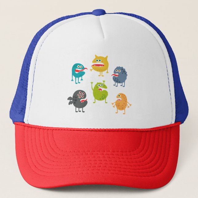 Boné Monstros engraçados fofos (Frente)