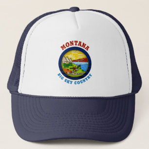 BONÉ MONTANA BIG SKY STATE FLAG TRUCKKER HAT