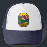 Boné Monte Rainier National Park Washington Retro<br><div class="desc">Monte Rainier vetor trabalho de arte design. O parque é cercado por vales,  cachoeiras e prados subalpinos.</div>