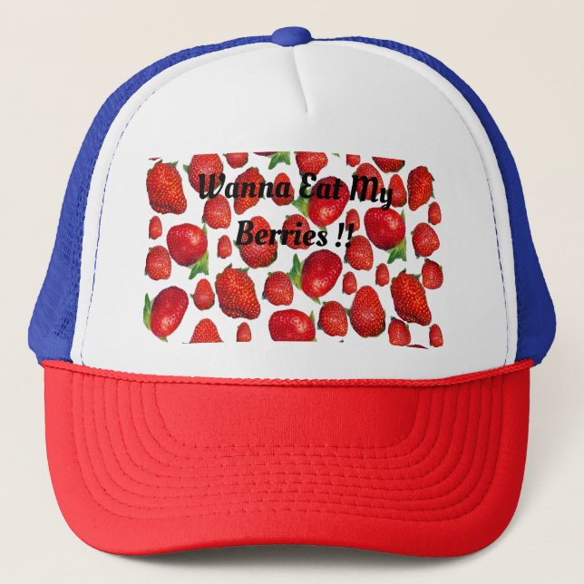 Boné Morangos Vermelhos Deliciosos, (Frente)