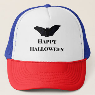 Boné Morcego preto feliz Halloween adicionar texto nome
