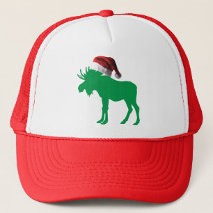 Boné Mose Verde com Chapéu de Papai Noel para o Croistm