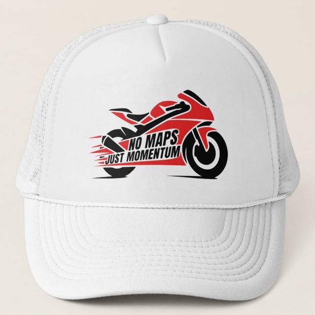 Boné Moto Esportiva Vermelha Preta (Frente)