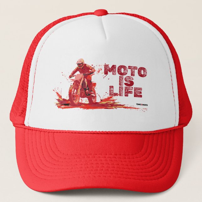 Boné Moto Is Life Snap Trucker Hat (Frente)