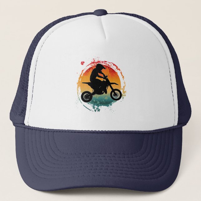 BONÉ MOTOCICLISTA RETRÔ DE MOTOCROSS VINTAGE  (Frente)