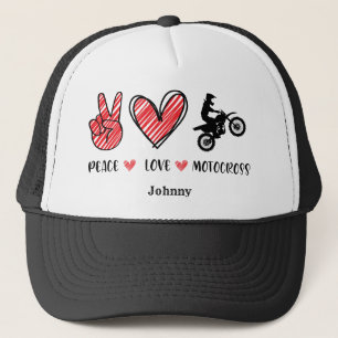 Boné MOTOCROSS Peace Love Personalizado