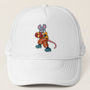 Boné Mouse no Baseball com luva de baseball