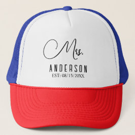 Boné mrs text e apelido personalizado com data Trucker 