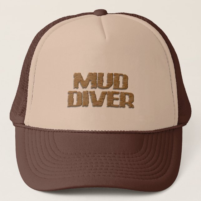 Boné Mud Diver tan and brown foam trucker hat (Frente)