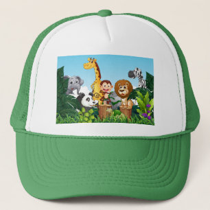 Boné Muitos animais de estimação na floresta