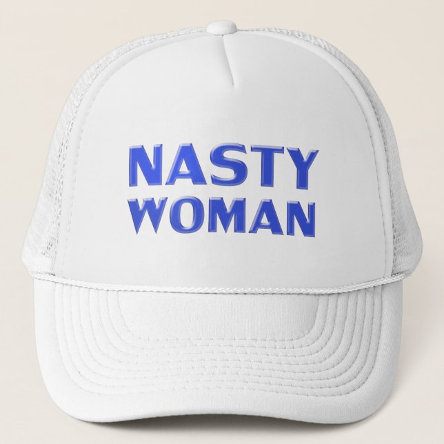Boné "Mulher desagradável" cobalto azul branco (Frente)