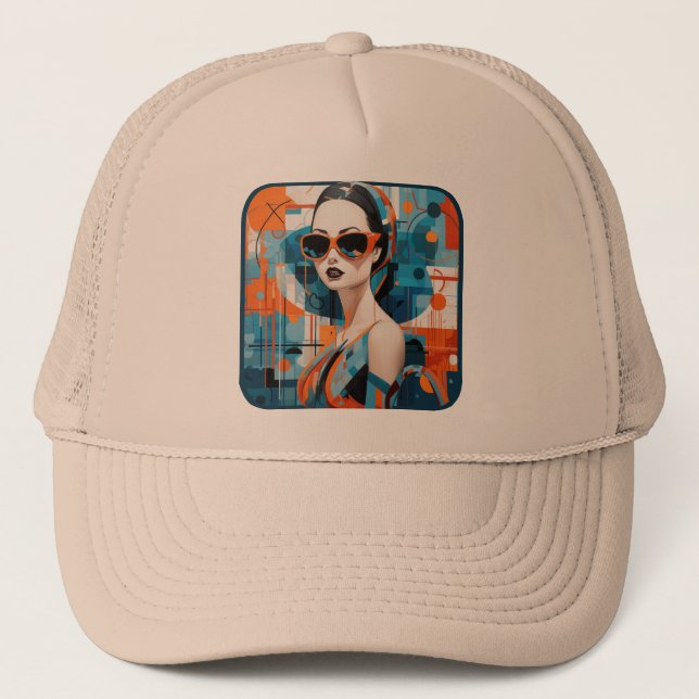 Boné Mulher moderna Chic, elegância geométrica (Frente)