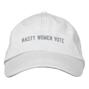 Boné Mulheres desagradáveis votam texto personalizado 