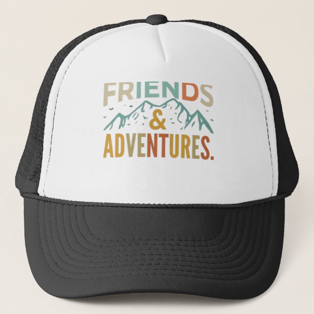 Boné Multicoloração de "Amigos e Aventuras" (Frente)