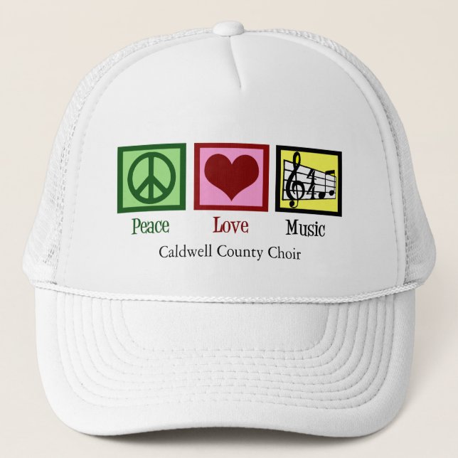 Boné Músico Personalizado de Música de Paz e Amor (Frente)