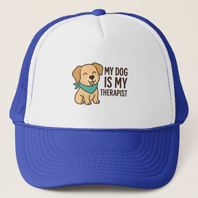 Boné My Dog Is My Therapist Funny Dog Lover Quote  (Frente)