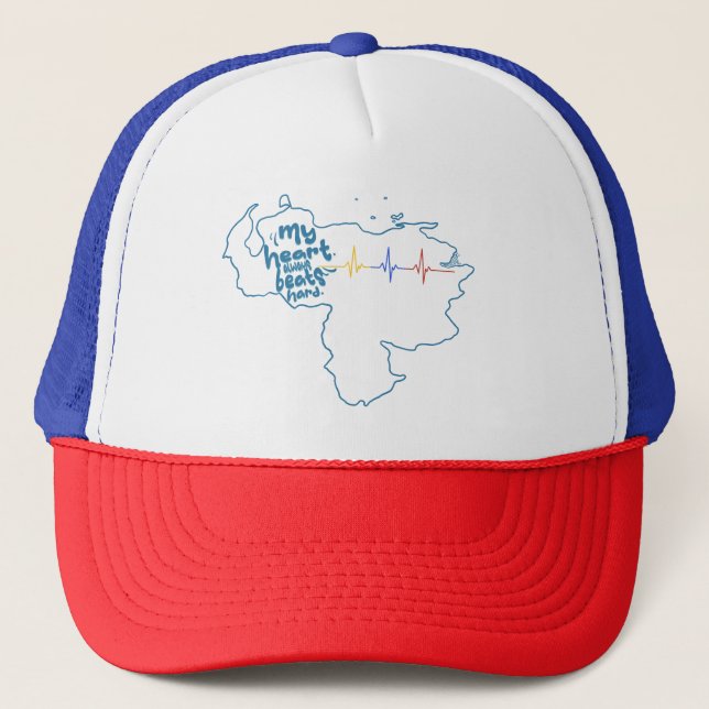 Boné My Heart Always Beats Hard – Venezuela Design 💛💙 (Frente)