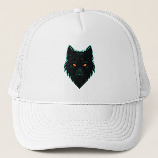 Boné Mystic Neon Wolf Design Trucker Hat (Frente)