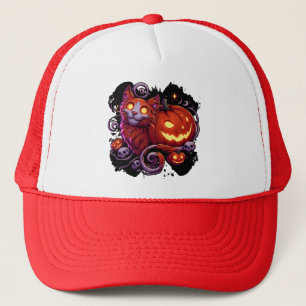 Boné Mystical Cat & Pumpkins Brilhante