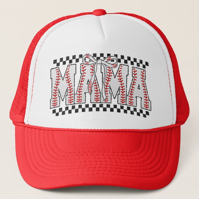 Boné Na moda Baseball Mãe Vibes Trucker Hat (Frente)