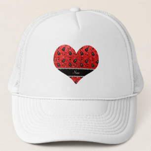 Boné Name neon red glitter guitars music notes