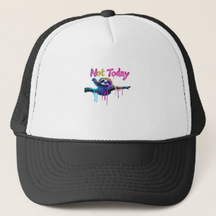 Boné Não Hoje � Camiseta Clássica de Arte Neon de Pregu