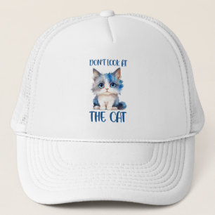 Boné Não olhe para o gato - Adorável gatinho Bluish