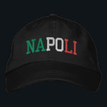 Boné NAPOLI "Nápoles" Itália Sinalizador Cores Verde Br<br><div class="desc">NAPOLI "Nápoles" Nome da cidade italiana bordado com Itália Flag Colors Green White e Red sobre o chapéu de algodão preto. Faz um presente maravilhoso para quem adora o belo país da Itália!</div>
