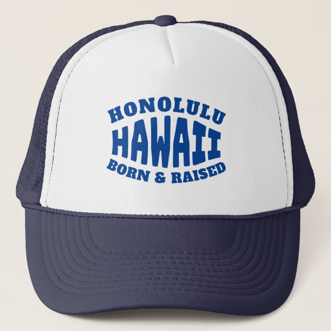 Boné Nascer Honolulu Hawaii e Raised (Frente)