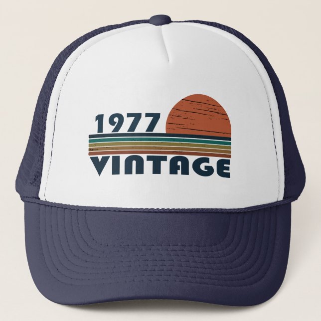 Boné nascido em 1977 vintage aniversário (Frente)