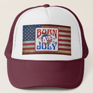 Boné Nascido Em 4 De Julho Bandeira Dos EUA