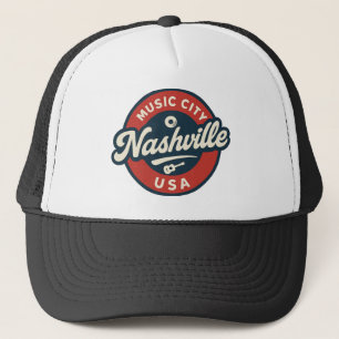 Boné Nashville Music City USA Retro Crachá - Vintage
