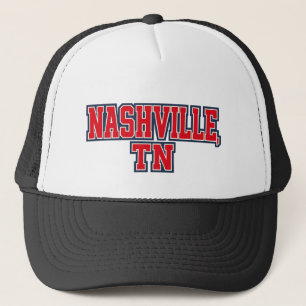 Boné Nashville TN Bold Block Letter Design - Branco Ver