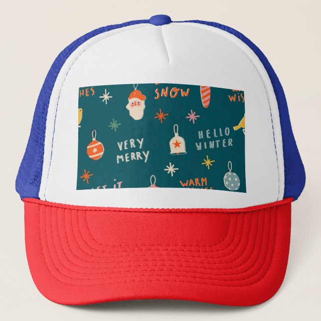 Boné Natais vintages 2020: Padrão Ornamental (Frente)